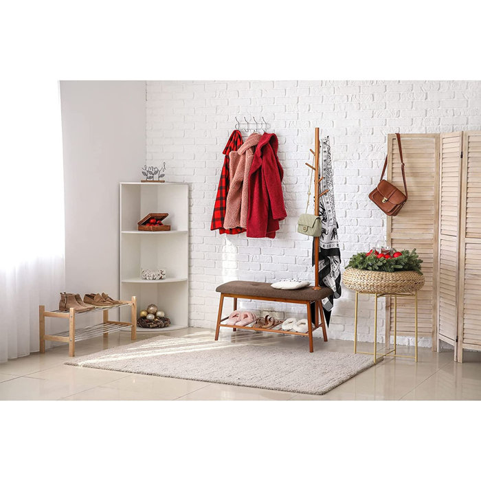 Corrigan Studio® Khristal Bamboo Solid Wood Hall Tree with Bench and